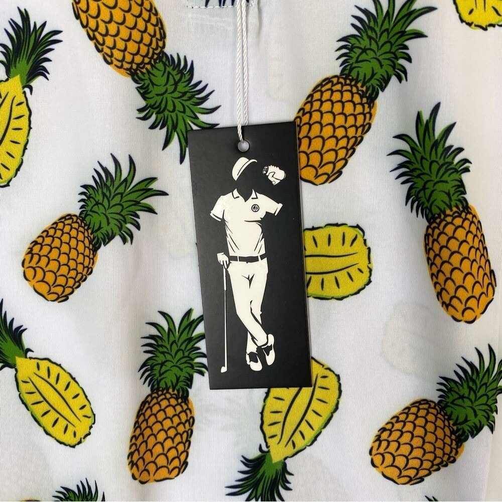 NEW Grunk Dolfer Birdies For Babies Kids Large White Pineapple Golf Polo Shirt - Picture 5 of 11